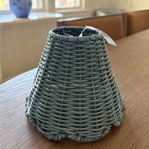 Blue Wicker Sconce Shade